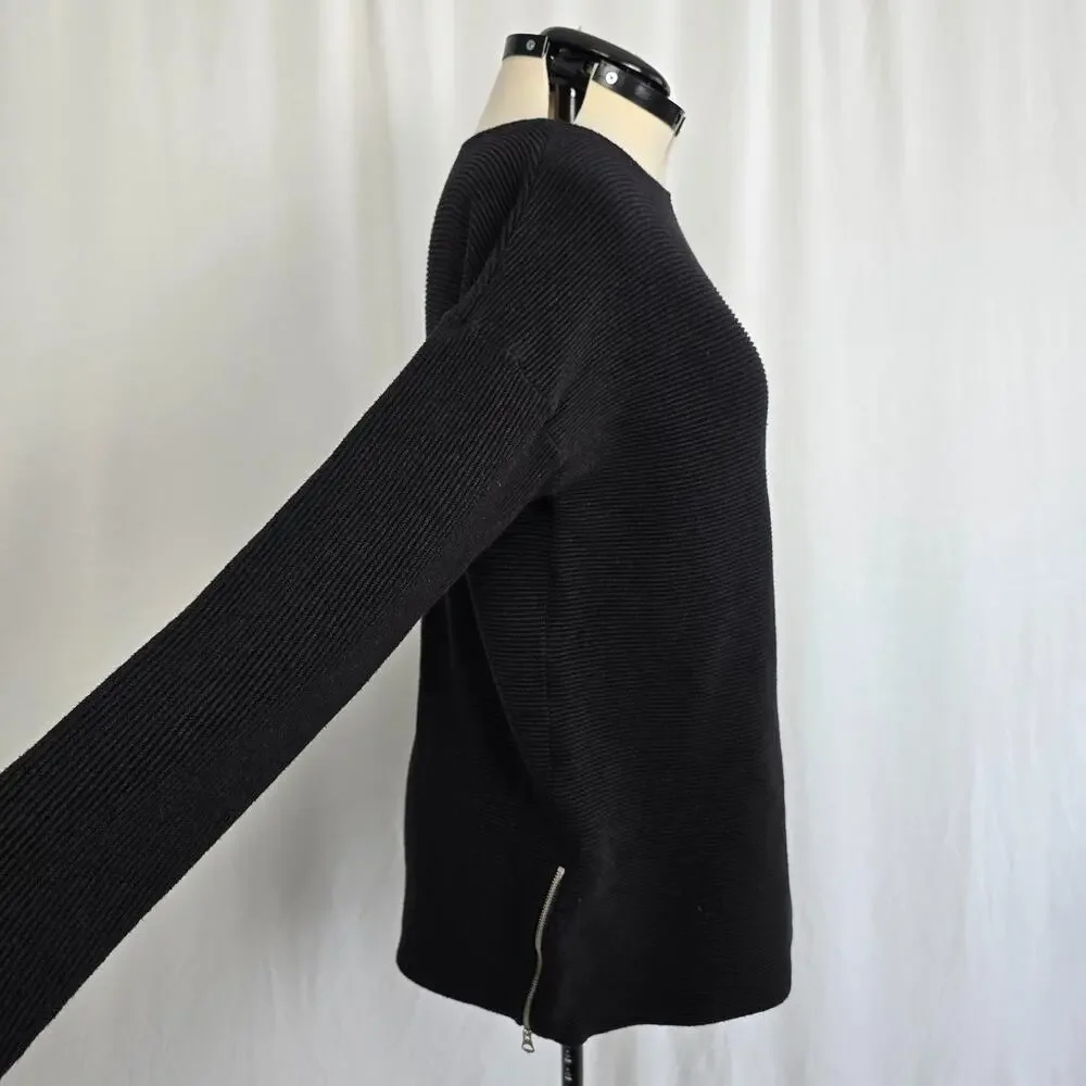 Ophelia Roe Sweater Women's XL Black Side Zipper Accent